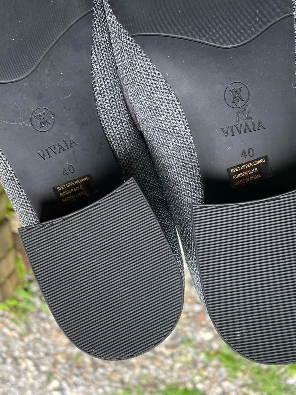 Vivaia Gray Square Toe Heeled Loafers Size 40